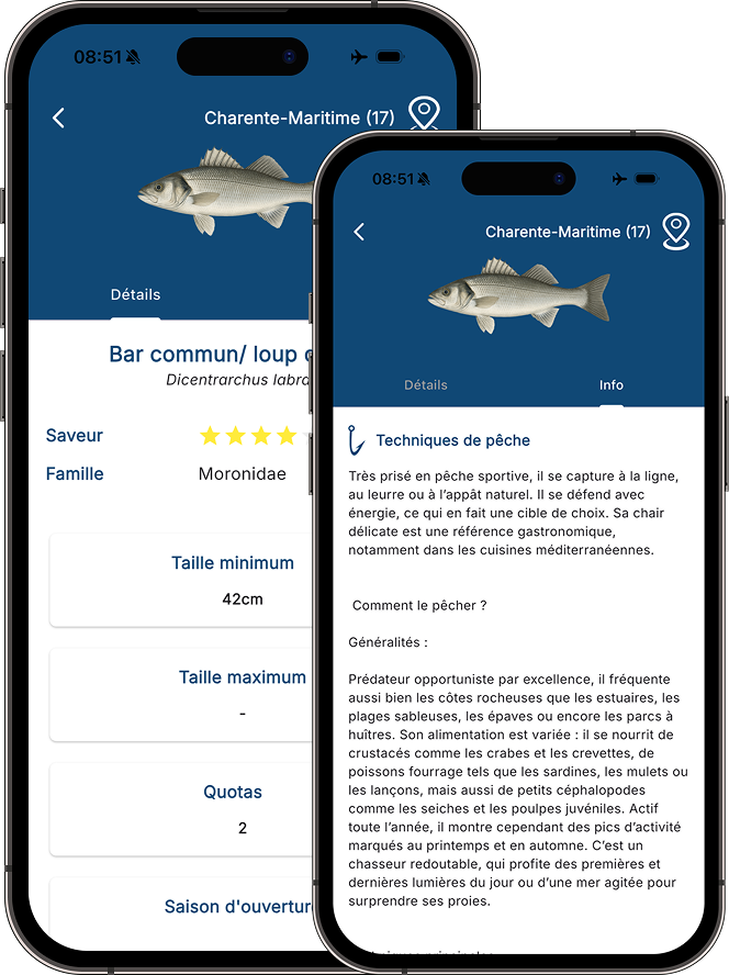Fiches espèces et informations détaillées dans HOOKfr