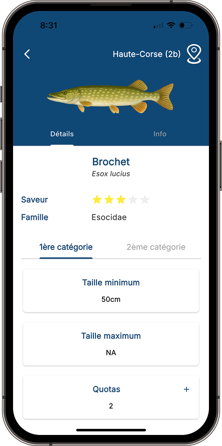 Réglementation localisée d'une espèce dans HOOKfr